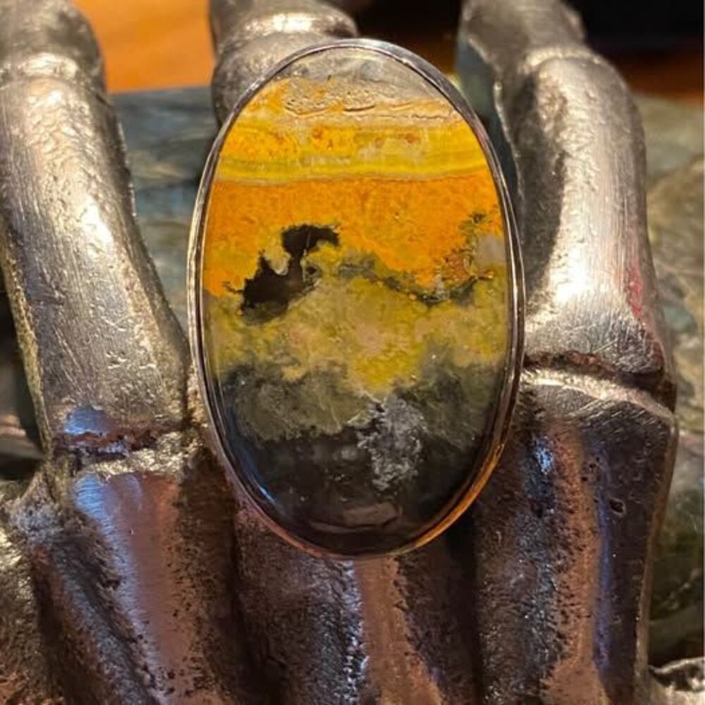 Bumblebee Jasper Statement Ring 7.5